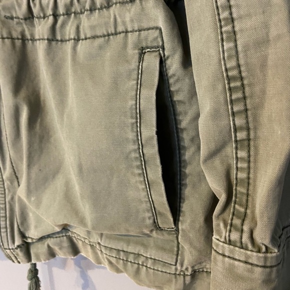 Madewell Sz S Fleet Jacket Olive Green Cotton Full Zip Military Anorak Shacket - Picture 10 of 11